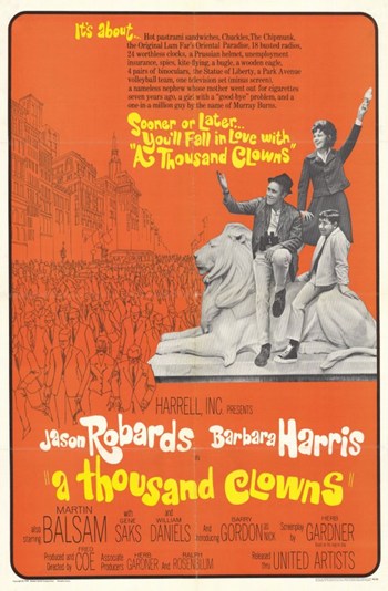 A Thousand Clowns Movie Poster Print showcasing classic cinema style.