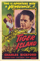 Tiger Island Movie Poster Print featuring vibrant tropical imagery.