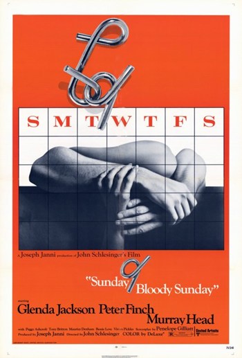 Sunday Bloody Sunday movie poster print featuring iconic imagery.