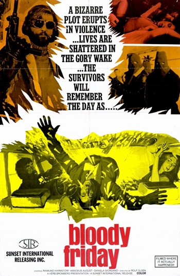 Bloody Friday Movie Poster Print showcasing thrilling cinematic artwork.
