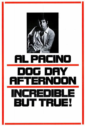 Dog Day Afternoon Movie Poster Print showcasing classic film art.