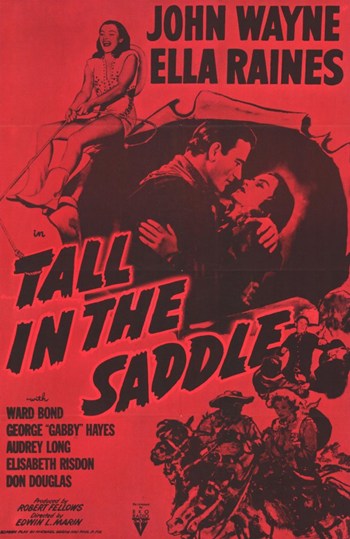 Tall in the Saddle Movie Poster Print featuring classic Western film art.