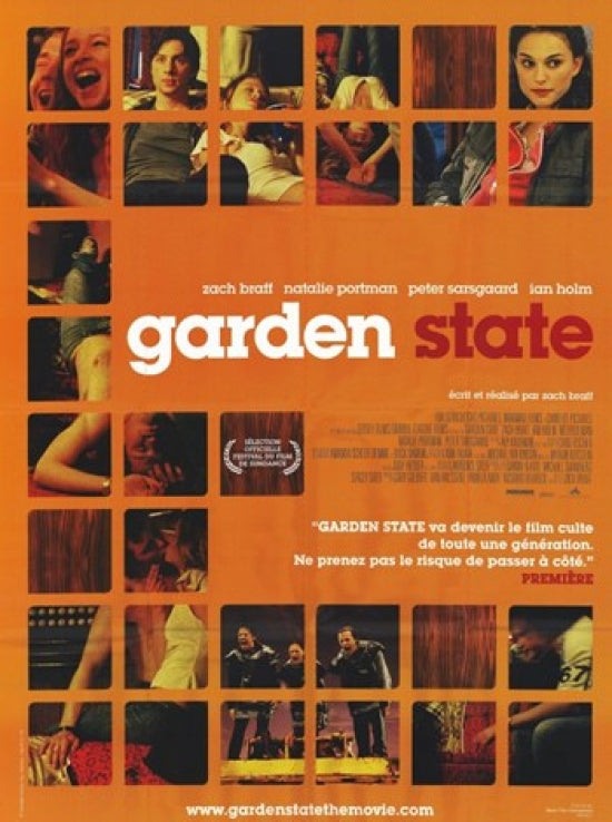 Garden State Movie Poster showcasing themes of introspection and discovery.