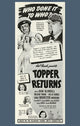 Topper Returns Movie Poster Print showcasing vibrant colors and classic charm.