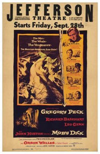 Moby Dick Movie Poster Print featuring classic cinematic imagery.
