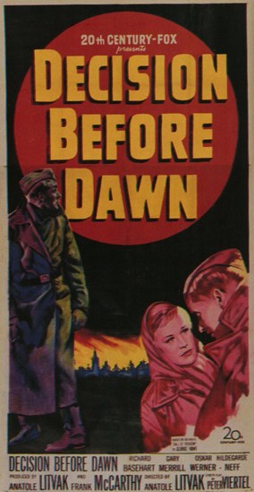 Decision Before Dawn Movie Poster Print capturing classic film drama.
