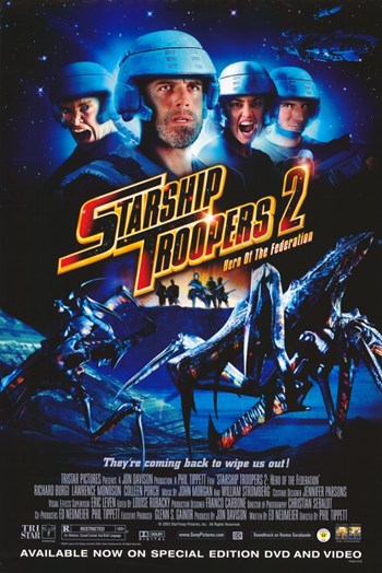 Starship Troopers 2 Movie Poster Print showcasing iconic sci-fi imagery.