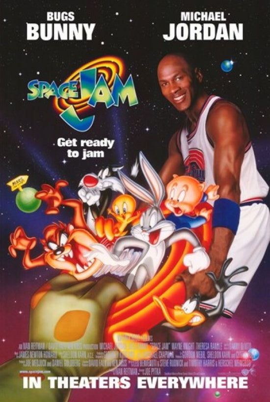 Space Jam Movie Poster Print featuring iconic animated characters