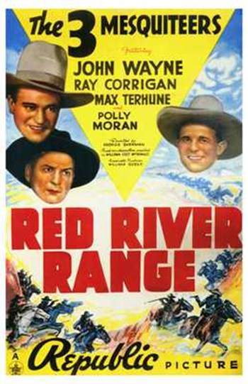 Red River Range Movie Poster Print featuring vibrant colors and classic film imagery.