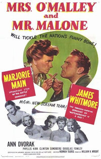 Mrs. O'Malley and Mr. Malone Movie Poster Print displayed on wall