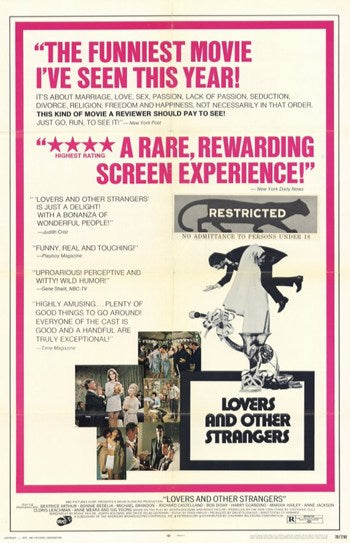 Lovers and Other Strangers Movie Poster Print featuring romantic imagery.