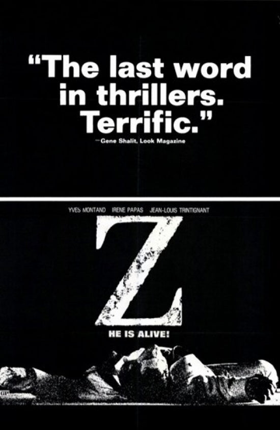 Z Movie Poster Print showcasing striking cinematic artwork.