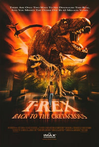 T-Rex Back to the Cretaceous Movie Poster Print featuring a dinosaur.