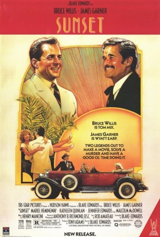 Sunset Movie Poster Print showcasing vibrant sunset colors.