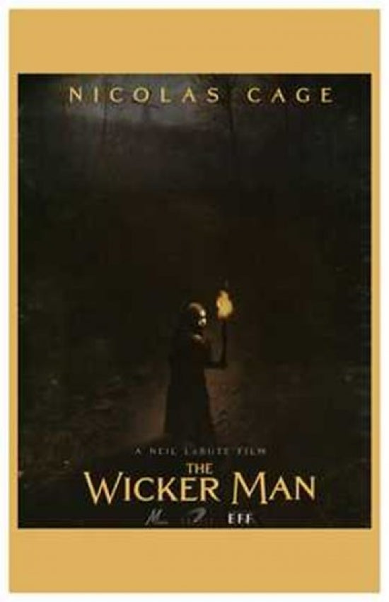The Wicker Man movie poster print showcasing eerie horror themes.