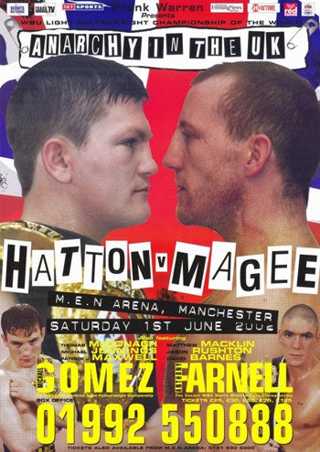 Ricky Hatton vs. Eamonn Magee Movie Poster showcasing intense boxing action.