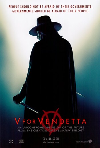 V for Vendetta Movie Poster Print showcasing iconic imagery.