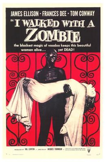 I Walked with a Zombie Movie Poster Print showcasing classic horror film art.