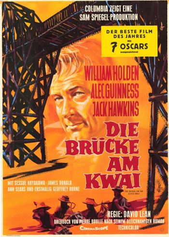 Bridge on the River Kwai Movie Poster Print featuring classic film imagery.