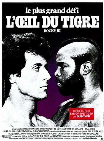 Rocky 3 Movie Poster Print featuring iconic boxing imagery