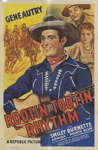 Rootin' Tootin' Rhythm Movie Poster Print featuring vibrant colors and classic cinema design.