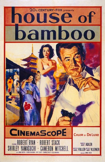 House of Bamboo Movie Poster Print featuring vibrant colors and dramatic imagery.