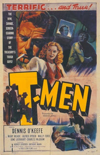 T-Men Movie Poster Print showcasing classic film noir art.
