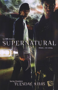 Supernatural TV Show Poster featuring the Winchester brothers in action.