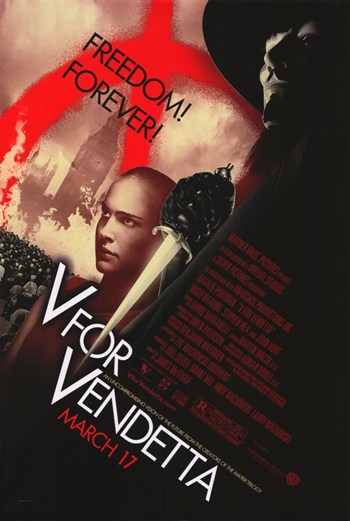 V for Vendetta Movie Poster Print showcasing iconic revolutionary imagery.