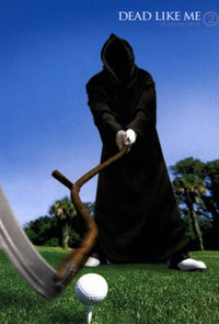 Dead Like Me Movie Poster Print featuring whimsical and dark humor motifs.