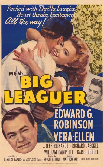 Big Leaguer Movie Poster Print featuring classic baseball theme.