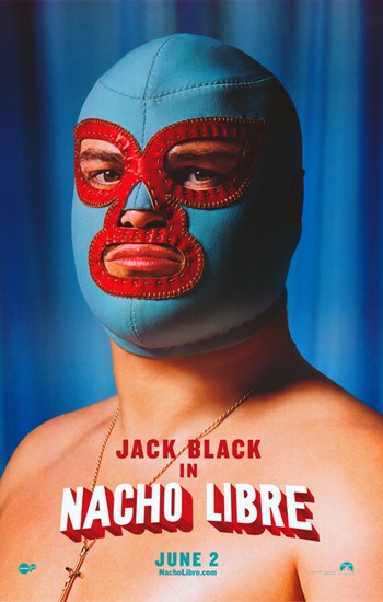 Nacho Libre Movie Poster featuring the iconic character in vibrant colors.