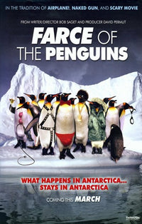 Farce of the Penguins Movie Poster Print featuring comedic artwork.
