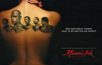 Miami Ink Movie Poster Print showcasing vibrant tattoo culture.