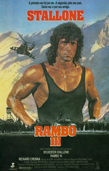 Rambo 3 Movie Poster featuring John Rambo in action.