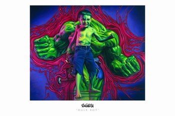 Hulk Boy Movie Poster Print - vibrant superhero art on heavy stock paper.