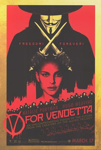 V for Vendetta Movie Poster Print featuring iconic imagery.