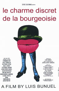 The Discreet Charm of the Bourgeoisie Movie Poster Print featuring surreal imagery.