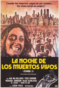 Zombie Movie Poster Print showcasing horror artwork.