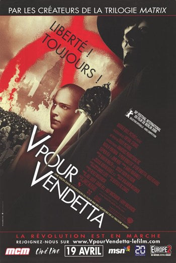 V for Vendetta Movie Poster Print showcasing iconic film imagery.