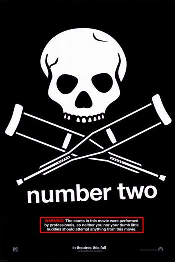 Jackass Number Two Movie Poster showcasing the film's iconic stunts and humor.