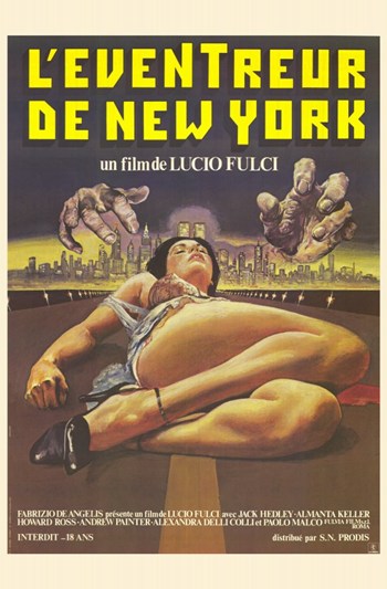 New York Ripper Movie Poster Print showcasing classic horror film art.