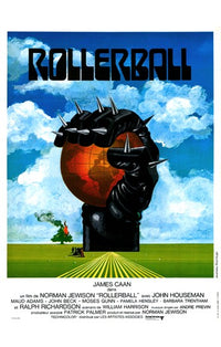 Rollerball movie poster showcasing dynamic film action art.