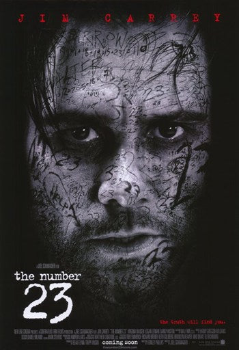 The Number 23 Movie Poster Print featuring intense psychological themes.