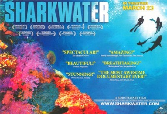 Sharkwater Movie Poster Print displaying marine conservation themes.