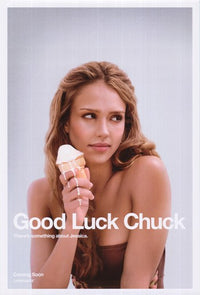 Good Luck Chuck Movie Poster Print showcasing vibrant colors and fun design.