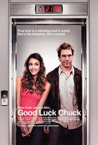 Good Luck Chuck Movie Poster Print featuring colorful design.