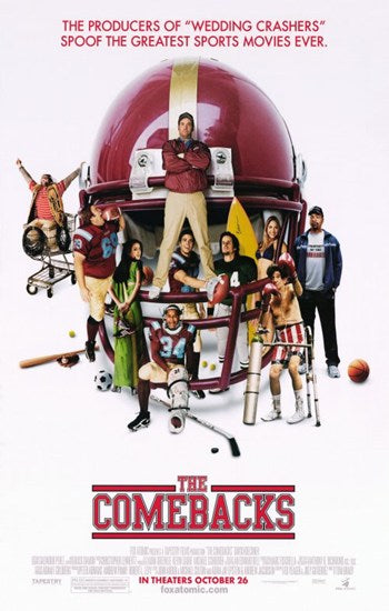 The Comebacks Movie Poster Print featuring vibrant colors and humorous design.