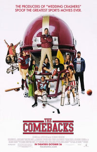 The Comebacks Movie Poster Print featuring vibrant colors and humorous design.