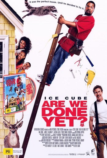 Are We Done Yet? Movie Poster featuring vibrant colors and comedy theme.